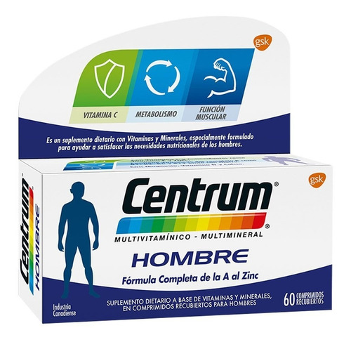 Centrum Hombre Multivitamínico Multimineral X 60 Cmp