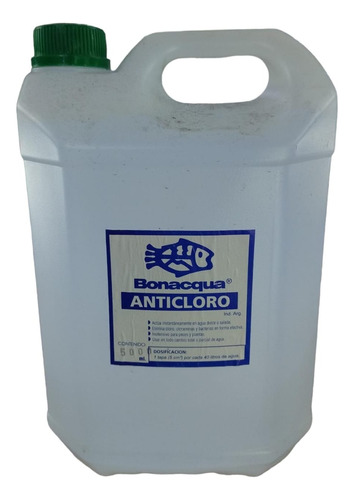 Bidón Anticloro Bonacqua 5 Litros Para Peceras. Envios