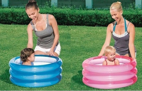 Pileta inflable redonda Bestway 51033 de 70cm x 30cm 43L rosa bolsa
