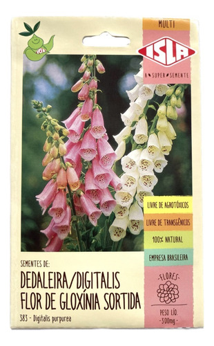 Digitalis Flor De Gloxínia Sortida - 300mg De Sementes