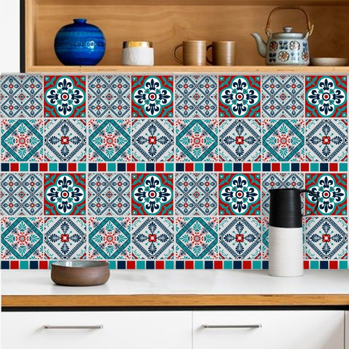 Imagen 4 de 6 de Vinilos Decorativos Azulejos Adhesivos Portugues Celeste
