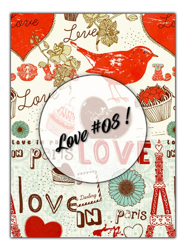 Love #08! Lámina Decoupage Autoadhesiva 30x42 No Servilletas