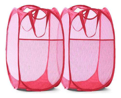 Cesta Plegable Malla Ropa Asas Resistentes Almacenamiento Vi