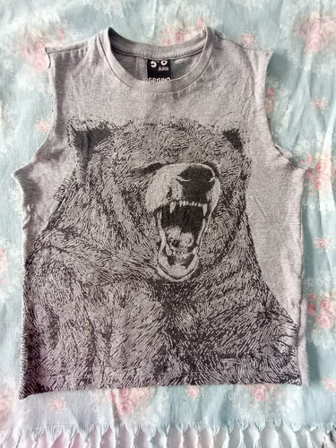 Remera Sin Mangas Para Niños Talle 6. Grisino