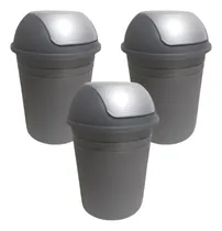 Comprar Set 3 Cestos Tachos  Basura Residuos Tapa Vaiven 8 Lts 25 Cm