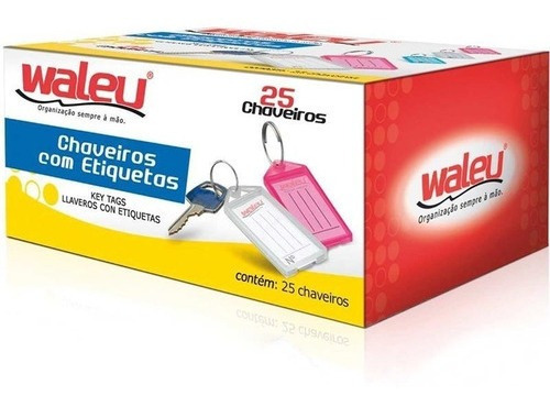 25 Chaveiro Colorido Organizador Chave Etiqueta Waleu