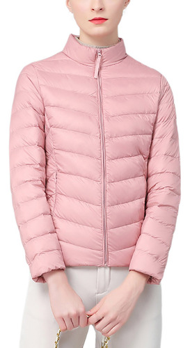 Chaqueta Moderna Para Mujer Con Cuello Alto Y Cremallera Par