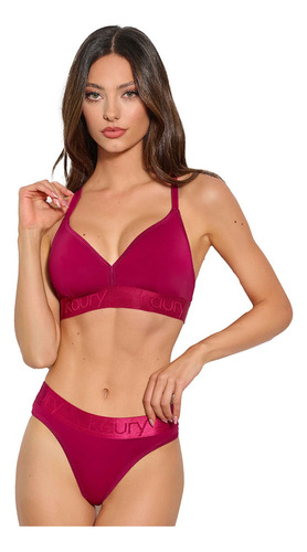 Conjunto Kaury 8100 De Microfibra Top Triangulo Y Less