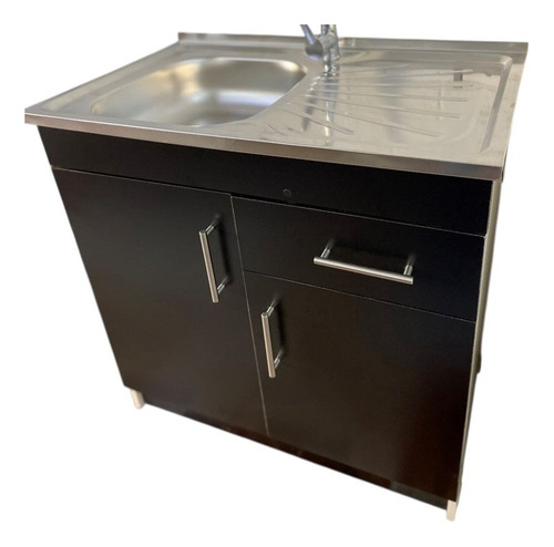 Lavaplatos Con Mueble 80x50 Mdf Sec. Derecho Negro