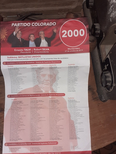 Elecciones Nacionales 2019 Lista 2000 Partido Colorado