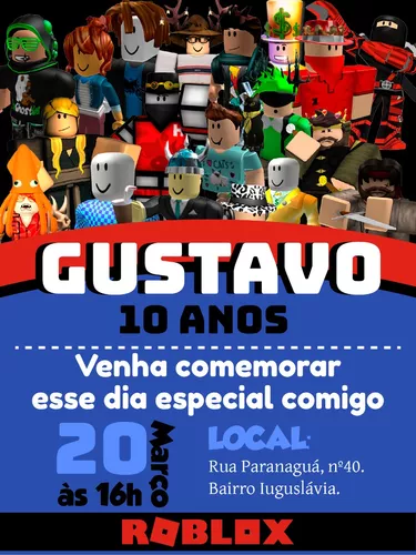 Festejante - THD Convites Personalizados - Convite Digital Roblox