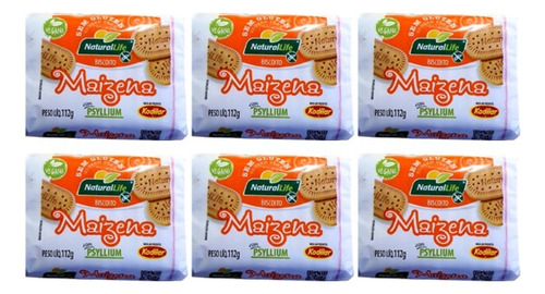 Kit C/6 Biscoito Maizena Vegano Sem GlĂșten 112g Natural Life