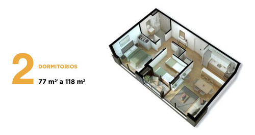 Venta Departamento 2 Dormitorios Terraza - Tres Cruces