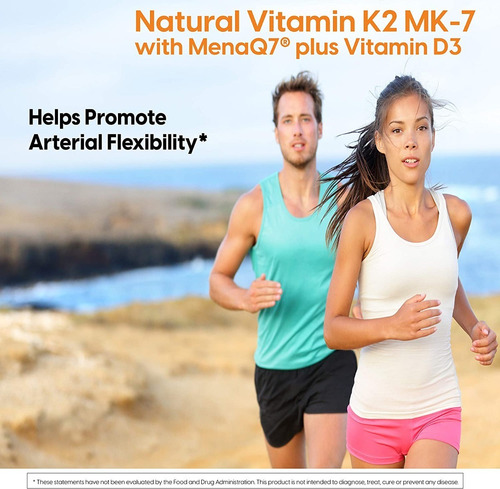 Vitamina K2 Con Mk-7, 180 Mcg Plus D3 1000 Iu Doctor's Best