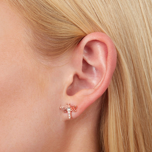 Aretes Olivia Burton Chapa Oro Rosa 18k Objame146 Para Mujer