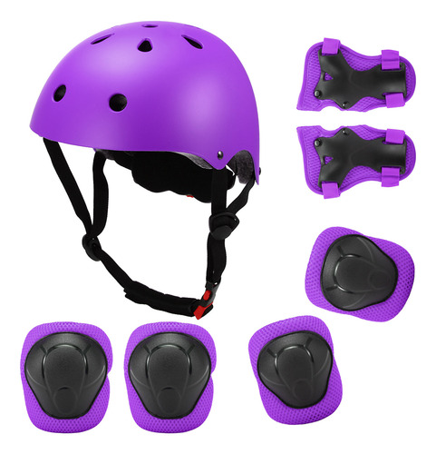 Set De Almohadillas Para Cascos 7 En 1 Para Niños, Color Mor