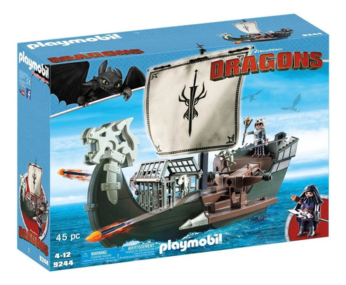 Brinquedo Playmobil Dragons Navio De Caça Aos Dragões 9244