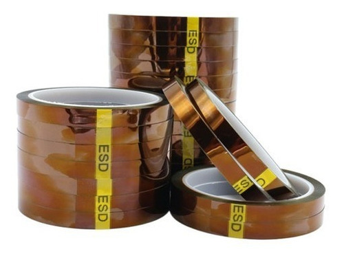 Cinta Kapton Con Antiestatica  13 Mm  X 33 Mts, Pack 5 Pzs