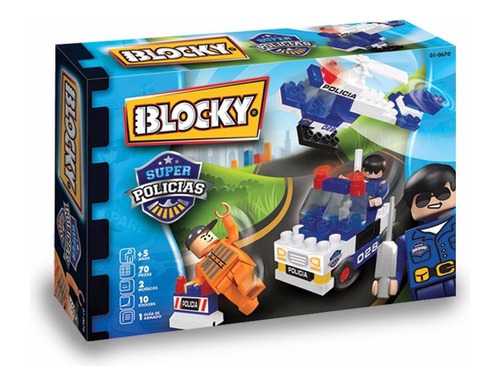 Bloques Blocky Super Policías X 70 Pzas Para Construir