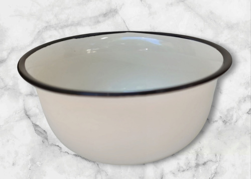 X2 Bowl Tazon Sopero Porcelana Blanca Borde Negro 14x7cm Color Blanco