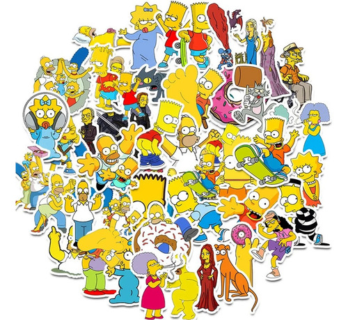 Pack X50 Stickers De Los Simpson Pegatinas