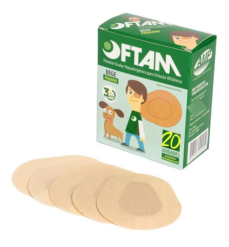 Protetor Ocular Oftam Bege Pequeno 20 Unid
