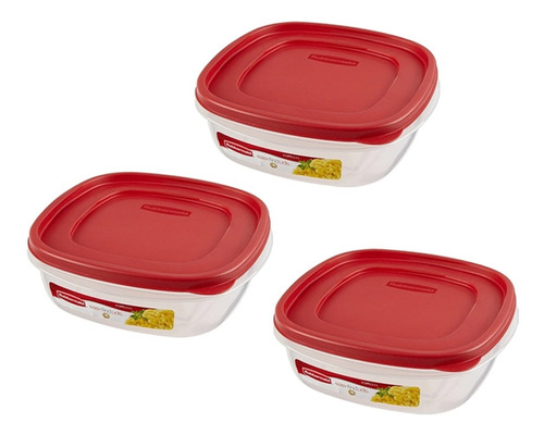 3 Contenedores Rubbermaid Easy Find Lids 2.1 L Original Usa