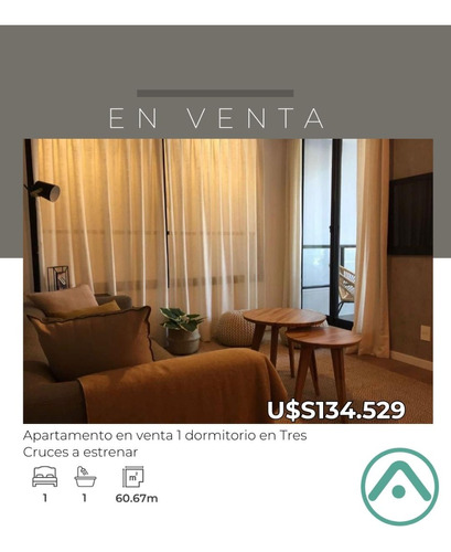 Apartamento En Venta Nostrum Plaza 2, 1 Dormitorio Ubicado En Tres Cruces 