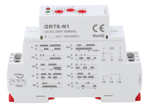 Relé De Control De Tiempo Delay R Ler Ajustable Ac 230v Led