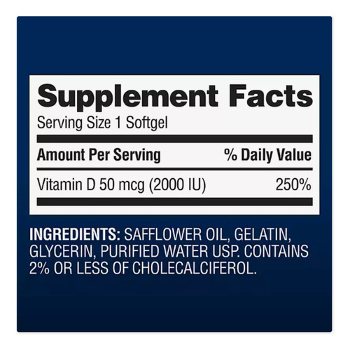 Members Mark Vitamina D3 50 Mcg (2000 Iu) Con 400 Softgels