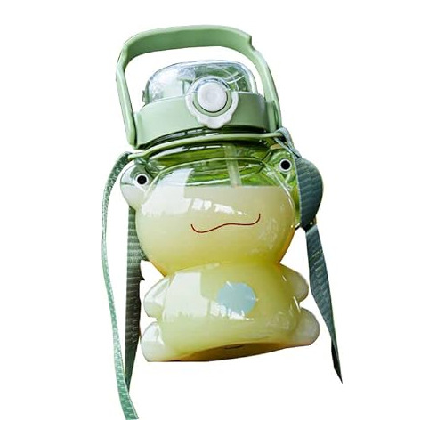 Cute Frog Water Bottle Portable Large Clear Sports Wate...