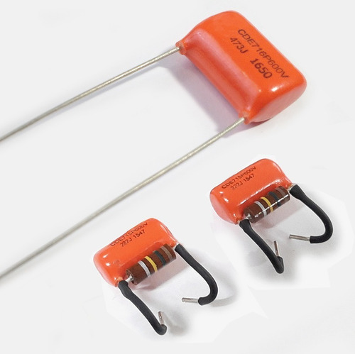 Kit Orange Drop P/ Jazz Bass:  1 Capacitor + 2 Treble Bleeds