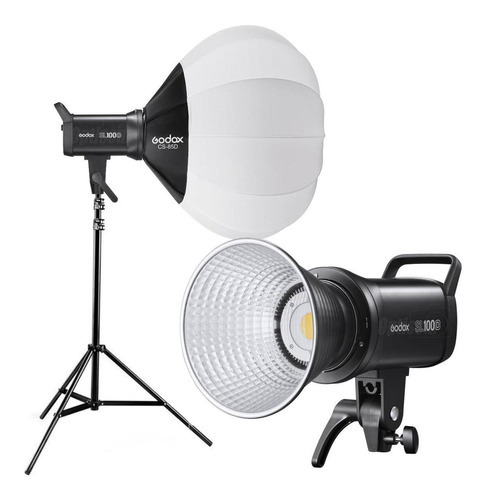 Kit de iluminador LED Godox SL100d 5600k de 100 W con marco de softbox y trípode, color negro, luz blanca fría, 110 V/220 V