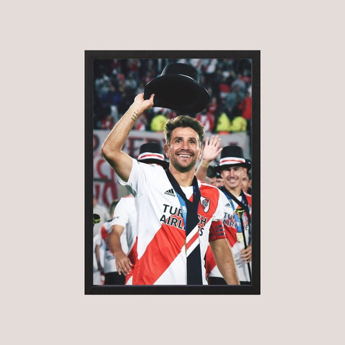 Cuadro River Plate - Leo Ponzio 01 - Tamaño A3 30x40 Cm Rojo Negro