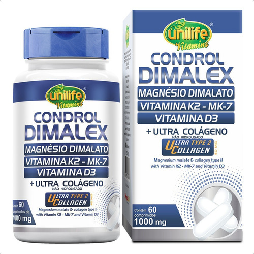 Condrol Dimalex Ucii+magnésio Dimalato+k2 Mk7+d3 Unilife Sabor Sem sabor