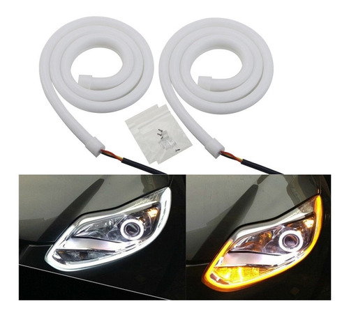 Tira Led Flexible 60cm Instalado Pestaña Led Cualquier Auto