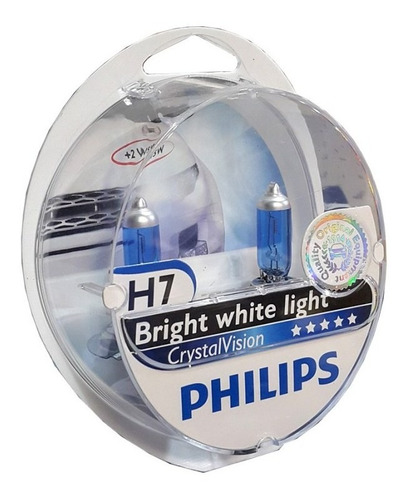 Imagen 1 de 1 de Lamparas Halogena 12v 55w H7 Crystal Vision Pack Philips