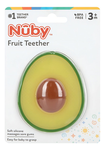Nuby Mordedera 100% Silicón Frutas +3meses Aguacate