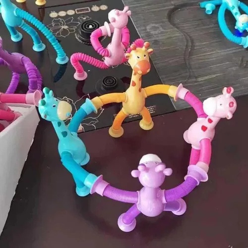 Kit 4 Jirafas Pop It Juguetes Fidget De Tubo Elástico
