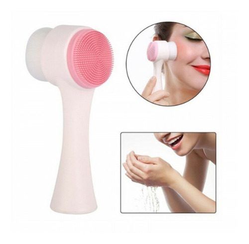 Imagem 5 de 6 de Escova De Limpeza De Pele Facial 2 Em 1 Silicone E Serdas