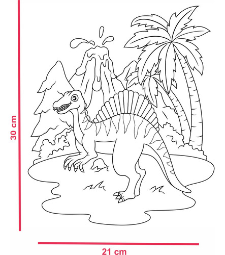 Kit Com 60 Desenhos Dinossauros Para Colorir + Jogo Da Memória Dino Cards Folha Solta Tamanho A4 Um Desenho Por Folha Para Crianças