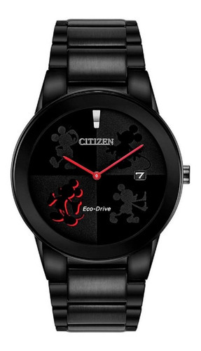 Reloj Citizen 61200 Au1069-06w Hombre Mickey Mouse Axiom Color de la correa Negro Color del bisel Negro Color del fondo Negro