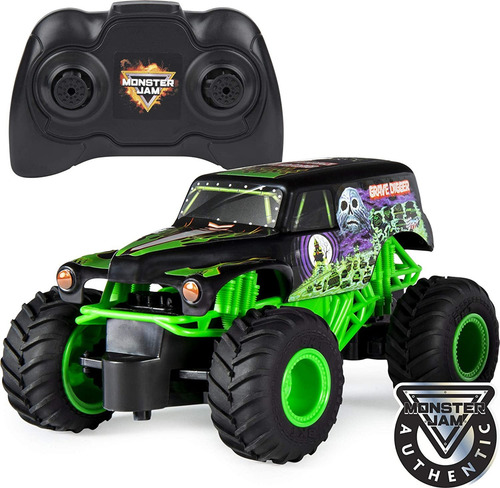 Juguete Monster Jam Grave Digger Con Radio A Control 1:24 Co