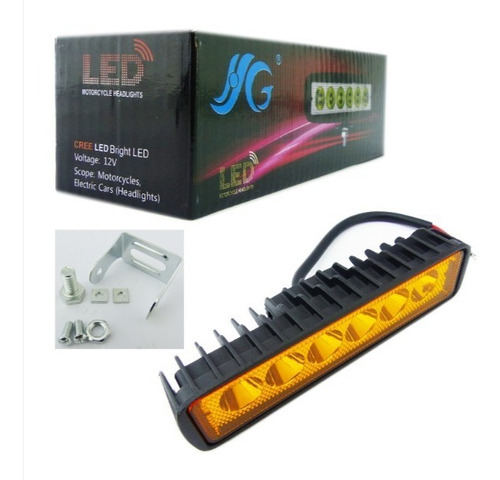 Neblinero 6 Led Ambar, Hjg, Rectangular, 12 Volt