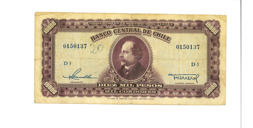 Billete Antiguo Chileno , Calidad Xf ( Ver Fotos )