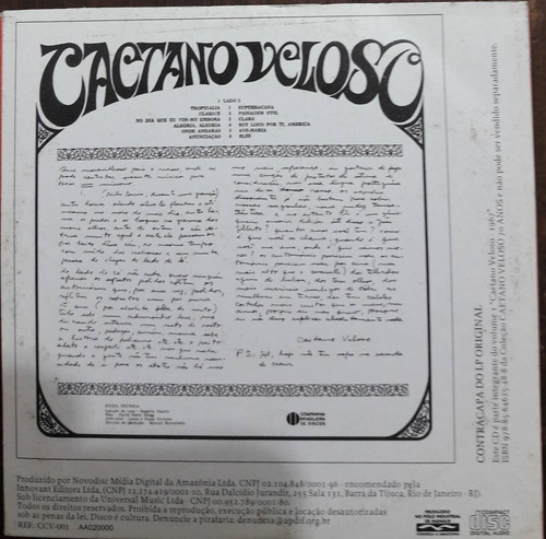 Imagem 3 de 4 de Cd Caetano Veloso 1967 (2012) + Vinil 7 Alegria Alegria 1967