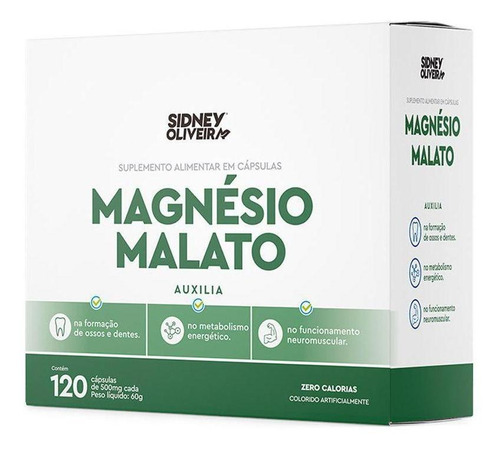 Magnésio Malato 120 Cápsulas Sidney Oliveira