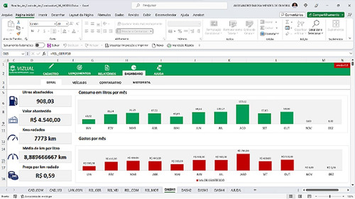Planilha De Controle De Combustíveis Em Excel 6.0