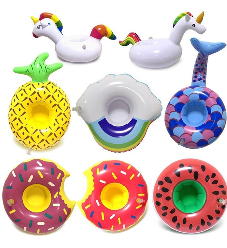 Imagen 2 de 2 de Mini Salvavidas, Portabebidas Inflable, Portavaso