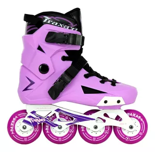 Patins Inline Freestyle Traxart Revolt Lilás/branco + Brinde